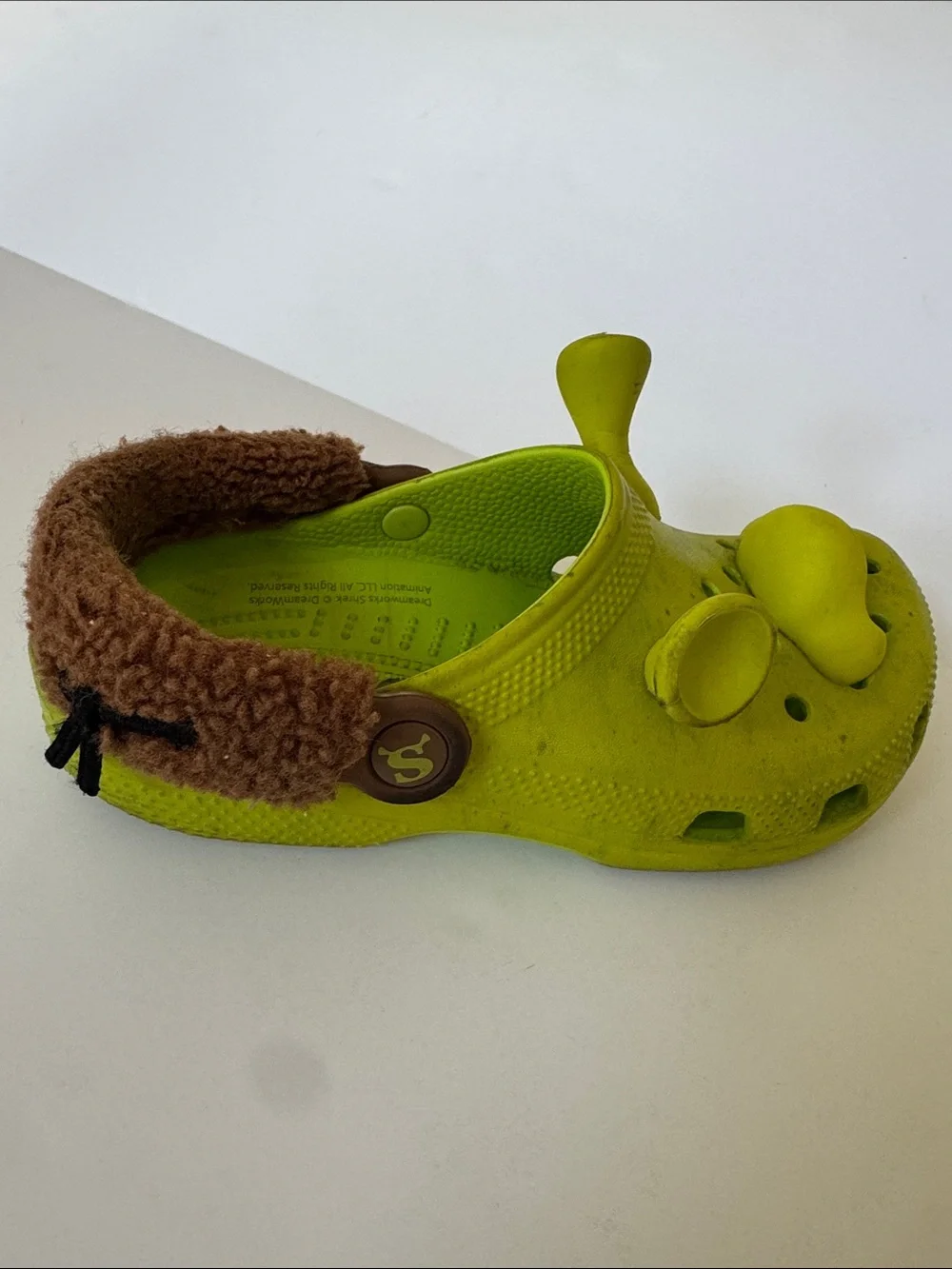 CROCS x DreamWorks Shrek Lime Green Fleece-Lined Clogs Youth Size 3